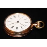 Lancashire Watch Company, Open Faced Chronograph Pocketwatch, White Enamelled Dial, Roman Numerals