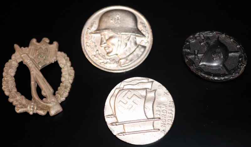 Collection Of Four German Nazi Badges, Probably Later Reproductions