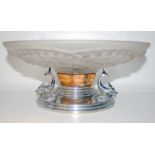 French Art Deco Moulded Glass Centre Piece Of Abstract Design