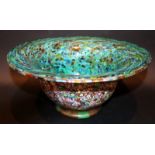 Large Murano Millefiori Glass Bowl, Signed By Alberto Dona, Diameter 13 Inches, Height 8 Inches
