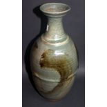 Percy Brown 1911-1996, Large Studio Art Pottery Celadon Glaze Vase