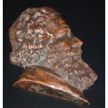 Rare Charles Darwin Portrait Bronzed Flat Back Wall Medallion With Impressed Lozenger Date Registr