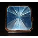 Silver Blue Guilloche Enamel Cigarette Case, Fully Hallmarked For Birmingham B 1926, Makers Mark HM