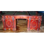 A 20thC Mahogany Library Desk; After A Design By Thomas Chippendale