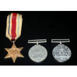 Three WW2 Medals, 1939-1945 & Defence Medal + The Africa Star