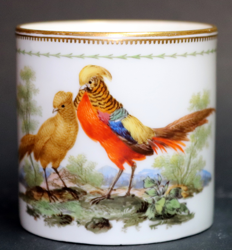 18thC Meissen Marcolini Period Coffee Can And Saucer, Painted With Various Birds And - Image 6 of 7