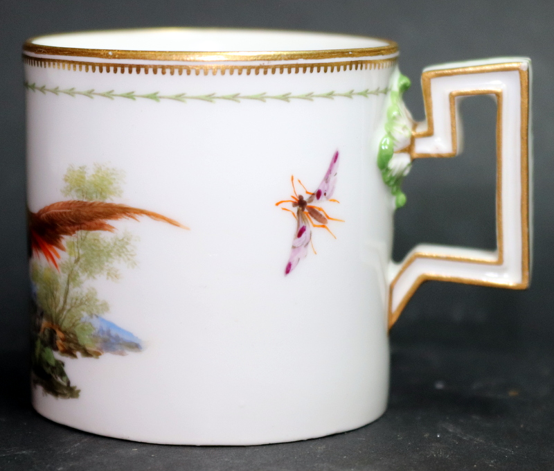 18thC Meissen Marcolini Period Coffee Can And Saucer, Painted With Various Birds And - Image 7 of 7