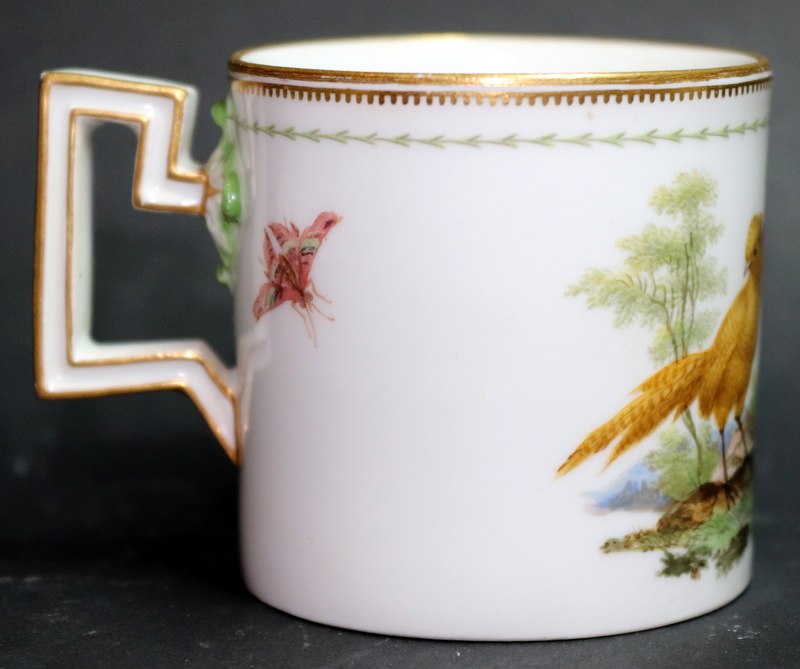 18thC Meissen Marcolini Period Coffee Can And Saucer, Painted With Various Birds And - Image 5 of 7