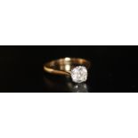 18ct Gold 1.10ct Single Stone Diamond Ring, Set With A Round Modern Brilliant Cut