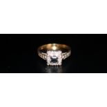 18ct Gold Sapphire And Diamond Cluster Ring, Central Sapphire Surround By Round Cut