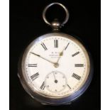 Gents silver Pocket Watch KAY Worcester Swiss Made, Case Numbered 284869, Hallmarked