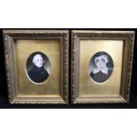 Pair Of Early 19thC Fine Quality Portrait Miniatures On Ivory
