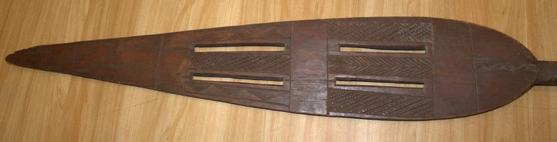 Large Zulu Ceremonial Spear With Geometric Carved Design, Length 58 Inches. c1920's - Image 2 of 6