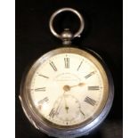 Gents Silver Pocket Watch Fattorini & Sons Bradford, Suisse Non Magnetic Lever