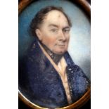 Fine Quality Georgian Miniature Painted On Ivory Of A Sea Captain