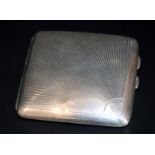 Solid Silver Cigarette Case, Sunburst Engraving To Front And Back, Fully Hallmarked For