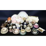 Box Of Misc Pottery And Collectables, Comprising Cups, Saucers, Teapot, Ornaments etc