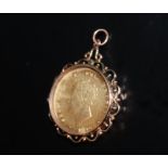 9ct Gold Encased George IV 1826 Gilt Shilling Pendant, Fully Hallmarked