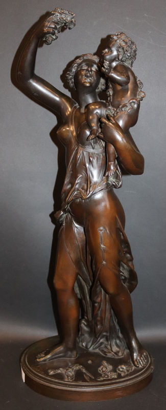 CLAUDE MICHEL CLODION 1738-1814 A large 19th Century patinated bronze of Venus