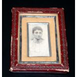 Antique Leather Photo Frame, 4 x 3 Inches