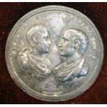 Antique Lead Medallion Roundel Depicting Napoleon and Alexander Sculptures