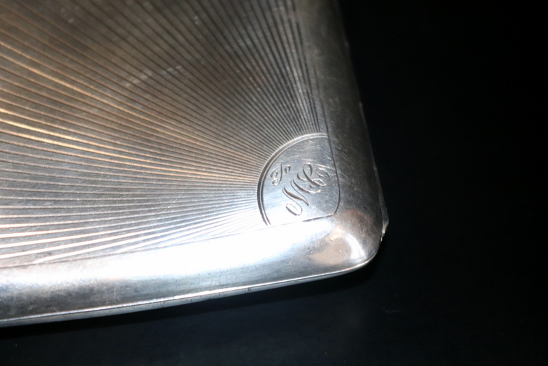 Solid Silver Cigarette Case, Sunburst Engraving To Front And Back, Fully Hallmarked For - Image 2 of 4