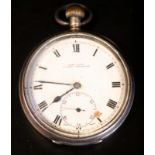 Gents Silver Pocket Watch, Acme Lever H Samuel Manchester, Exposed Winding Wheels