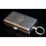 Edwardian Silver Combination Sovereign Case, Rectangular Planished Case