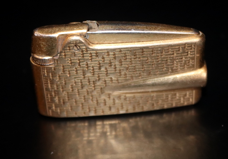 9ct Gold Ronson Lighter, Gilt Textured Body, Fully Hallmarked