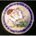 George III Enamelled Crown Brooch, Enamel Intact With Odd Scratches.