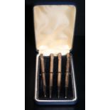 Boxed Set Of 4 Sterling Silver Propelling Pencils, 9cm Long, Stamped Made In England