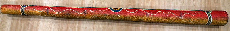 Aboriginal Didgeridoo, Decorated In Vibrant Colours With