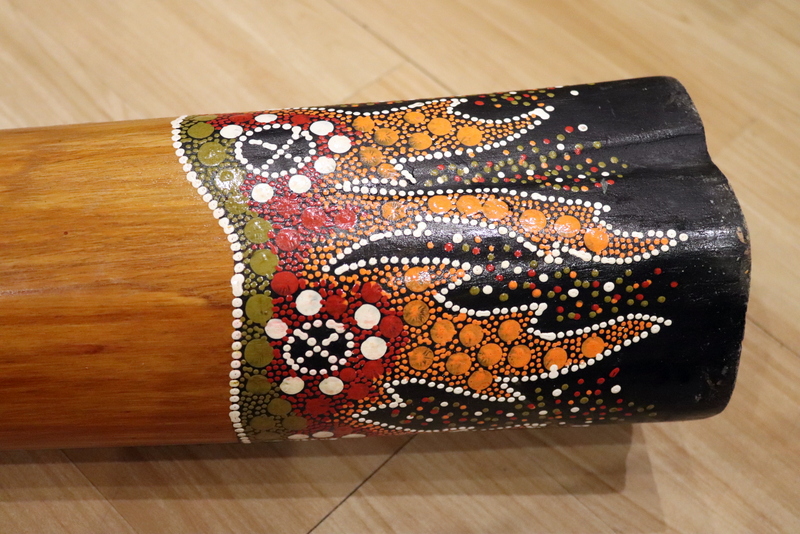 Large Aboriginal Didgeridoo, Decorated In Vibrant Colours - Image 4 of 6