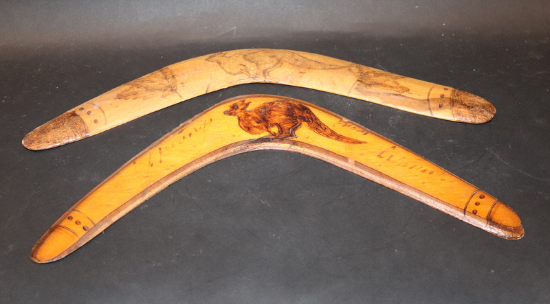 Pair Of Australian Tourist Market Boomerangs