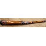 Large Aboriginal Didgeridoo, Decorated In Vibrant Colours