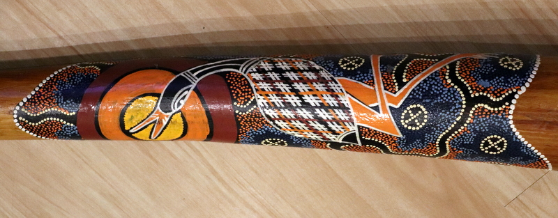 Large Aboriginal Didgeridoo, Decorated In Vibrant Colours - Image 2 of 6