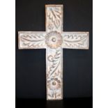 Large Composite Church Cross, Rosette And Acanthus Decoration