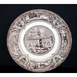 Russian Interest- Wedgewood Transfer printed Plate In Brown