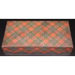 Tartan Design Victorian Mauchline/Tunbridge Ware Lidded Box, 8 x 10 Inches, Marked M Lean
