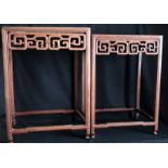 Pair Of Antique Chinese Huanghuali Wood Interlocking Tables Of Traditional Form