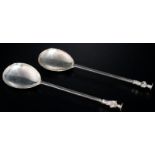 Pair Of Silver Apostle Spoons Of Typical Form, Both Fully Hallmarked For Chester