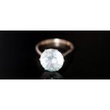 18ct Gold White Topaz Dress Ring, Set With A Large Brilliant Cut Stone