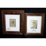 Pair Of Framed Silver Miniature Plaques Both Depicting Madonna And Child