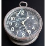 Waltham 8 Day Car Clock, Working Not Tested For Accuracy, 8cm Diameter, Crystal Is Damaged