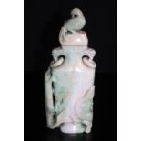 Antique Chinese Jade Vase And Cover In The Archaic Style