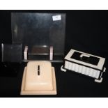 Collection Of Art Deco Lucite Items, Comprising Photo Frame, Lidded Box, Cheese