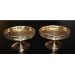 Pair Of Silver Gilt Art Deco Bonbon Dishes With Pierced Gallery, Of faceted Form, Fully Hallmarked