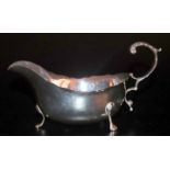 Large Silver Sauceboat, Fully Hallmarked For London 1924, Mappin & Webb