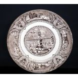 Russian Interest- Wedgewood Transfer printed Plate In Brown Sepia