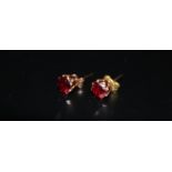 9ct Gold Garnet Stud Earrings